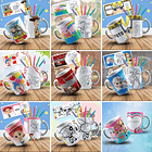 179 Artes para Caneca Personagens para Colorir Arquivo em Jpge/Png 3