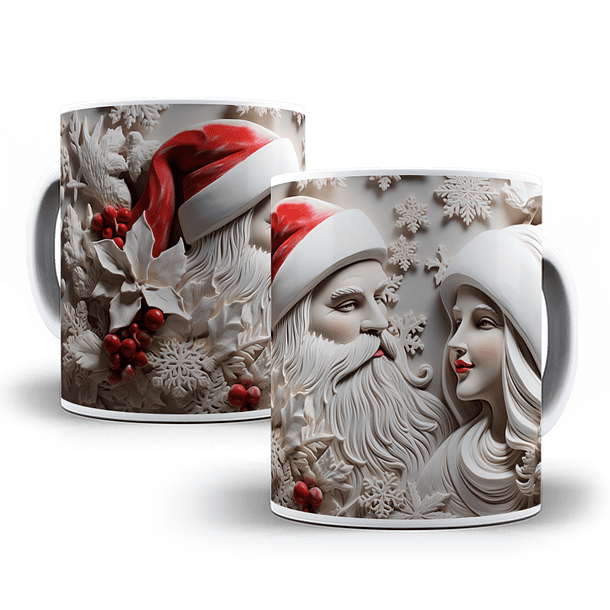 42 Artes para Caneca Papai Noel 3d Arquivo em Jpg   8