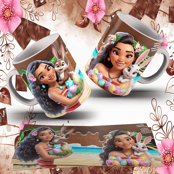 13 Arte para Caneca Páscoa Princesas da Disney Arquivo Editável  9