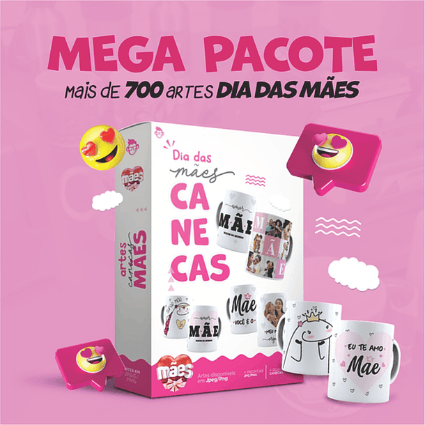 700 Artes Caneca Dia das Mães Completo Arquivos Jpg Png + Mockups 1