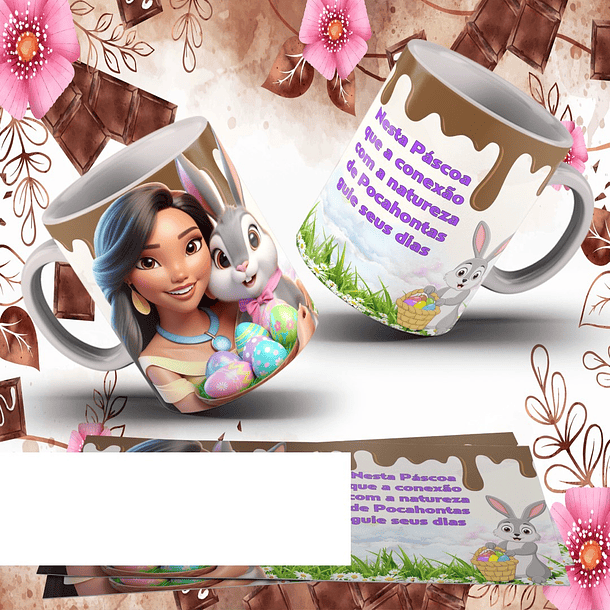 13 Arte para Caneca Páscoa Princesas da Disney Arquivo Editável  11