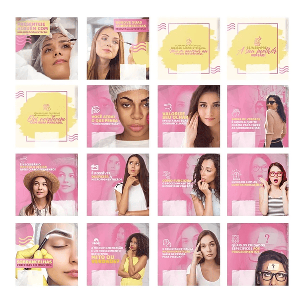 130 Artes para Micropigmentação Mídias Sociais Editáveis Photoshop + Png 3