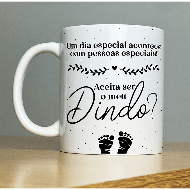 Arte Caneca Aceitar Ser o Meu Dindo Padrinho Preto Arquivo Png