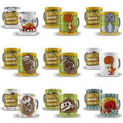 30 Artes Caneca Dinossauro Editável em Corel Draw