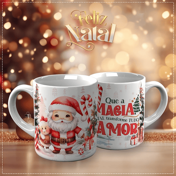 15 Artes para Caneca Papai Noel Arquivo em CorelDraw  10