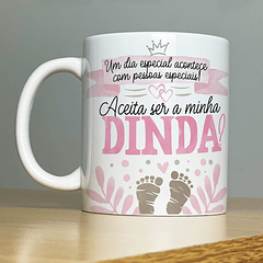 Arte Caneca Aceita Ser a minha Dinda Madrinha Rosa Arquivo Png