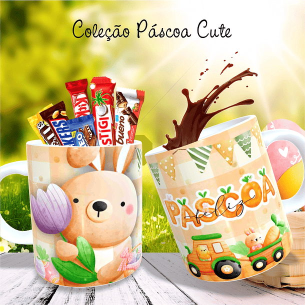30 Arte para Caneca Almofada e Body Páscoa Cute Arquivo Editável 10
