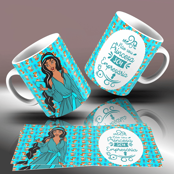 15 Artes para Caneca Princesas da Disney Arquivo Editável 8