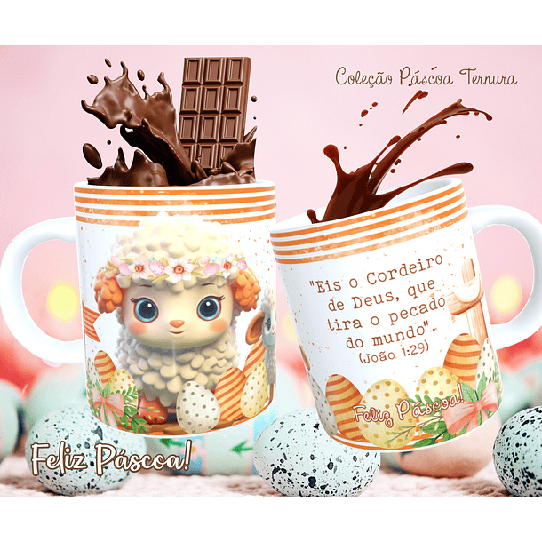 30 Arte para Caneca e Almofada Páscoa Cute Arquivo Editável 9