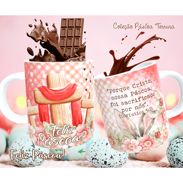 30 Arte para Caneca e Almofada Páscoa Cute Arquivo Editável 10