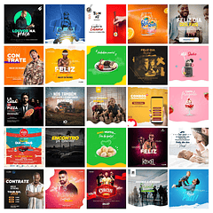 900 Artes Mídias Sociais Templates Editáveis Photoshop