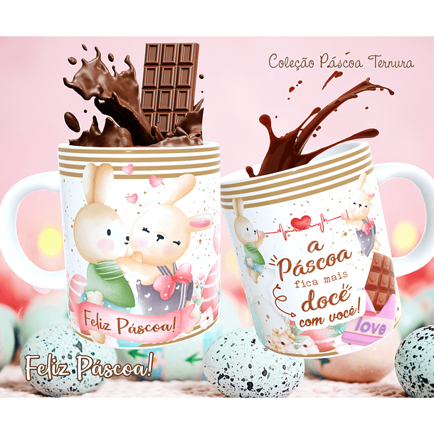 30 Arte para Caneca e Almofada Páscoa Cute Arquivo Editável 15