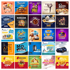 900 Artes Mídias Sociais Templates Editáveis Photoshop