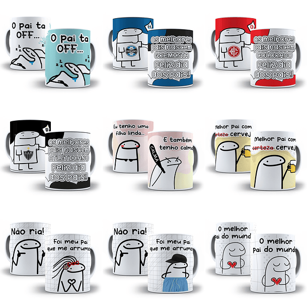 43 Artes para Caneca Flork Dia dos Pais Memes Arquivos Sublimação 3