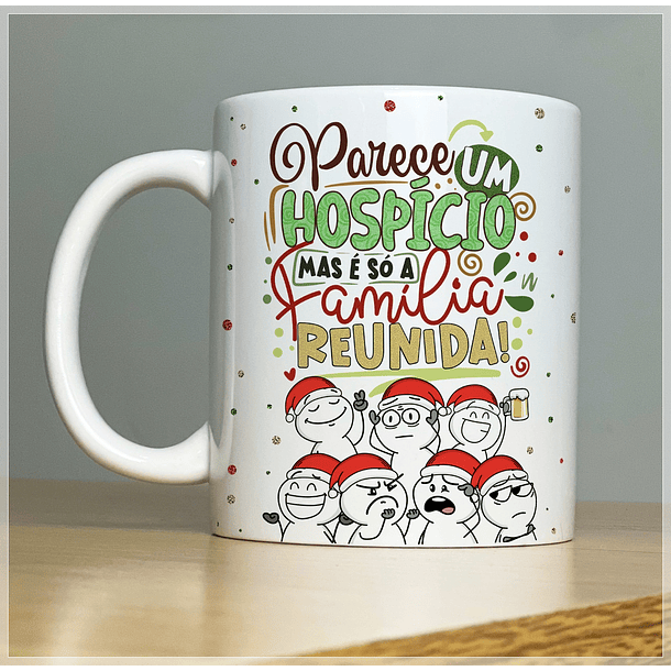 Arte Caneca Parece Um Hospício Mas É Só A Família Reunida! Arquivo Png