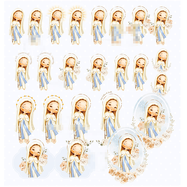 Kit Digital Santinhos Aquarelados V2 em Png  2