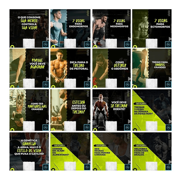 50 Artes Mídias Sociais Academia Editáveis Photoshop 1