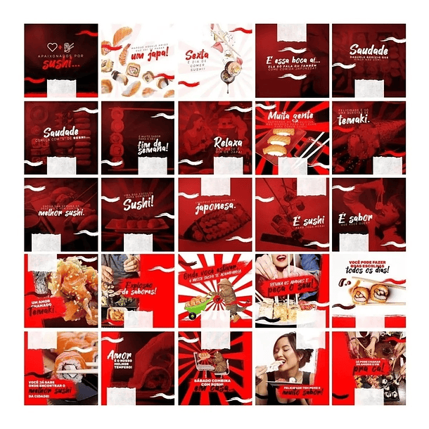 130 Artes para Sushi Mídias Sociais Editáveis Photoshop + Png 2