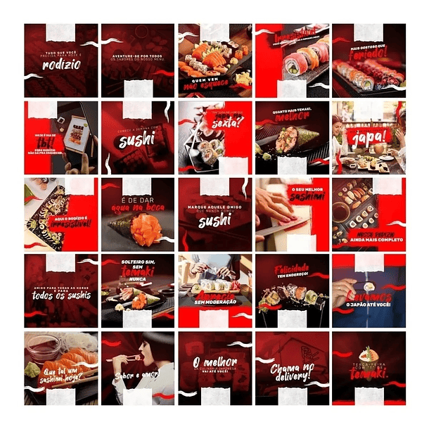 130 Artes para Sushi Mídias Sociais Editáveis Photoshop + Png 3