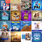 75 Artes Mídias Sociais Dia dos Pais 3 Editáveis Photoshop + Png 2