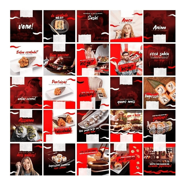 130 Artes para Sushi Mídias Sociais Editáveis Photoshop + Png 5