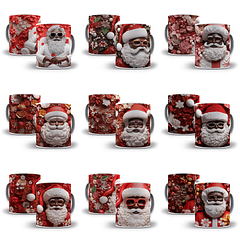 21 Artes para Caneca Papai Noel Afro Arquivo em Jpg