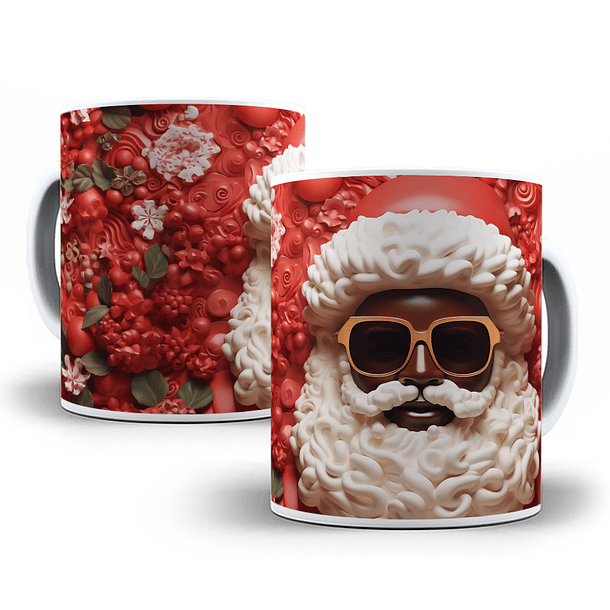 21 Artes para Caneca Papai Noel Afro Arquivo em Jpg 3