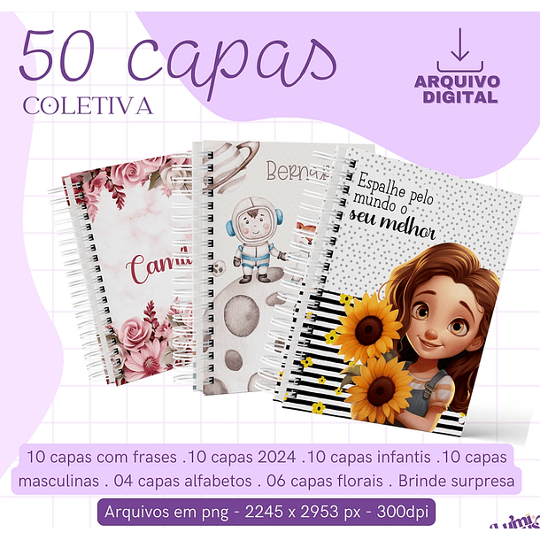 50 Artes para Capas Agendas 2024 Arquivo em Jpg 1