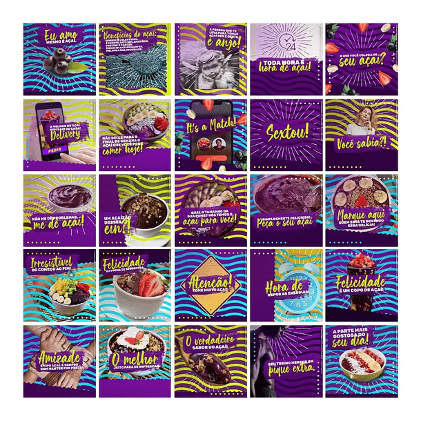 130 Artes para Açaí Mídias Sociais Editáveis Photoshop + Png 2