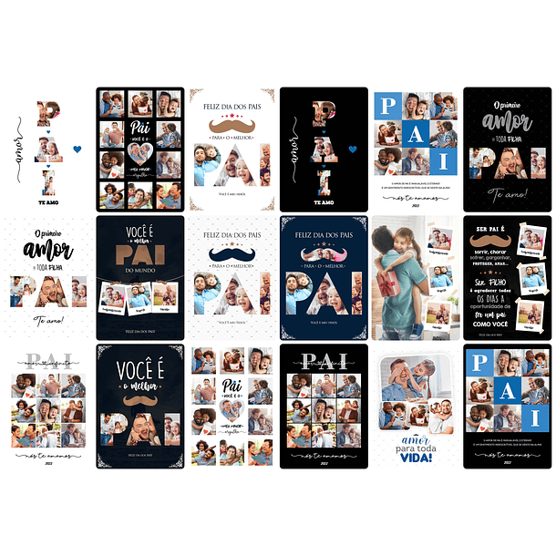 Arte Quadro Dia dos Pais 35 Arquivos Editáveis + Pdf Png 2