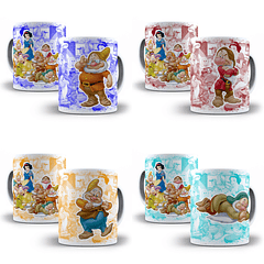 8 Artes Caneca Branca de Neve e Os 7 Anões Editável em Photoshop