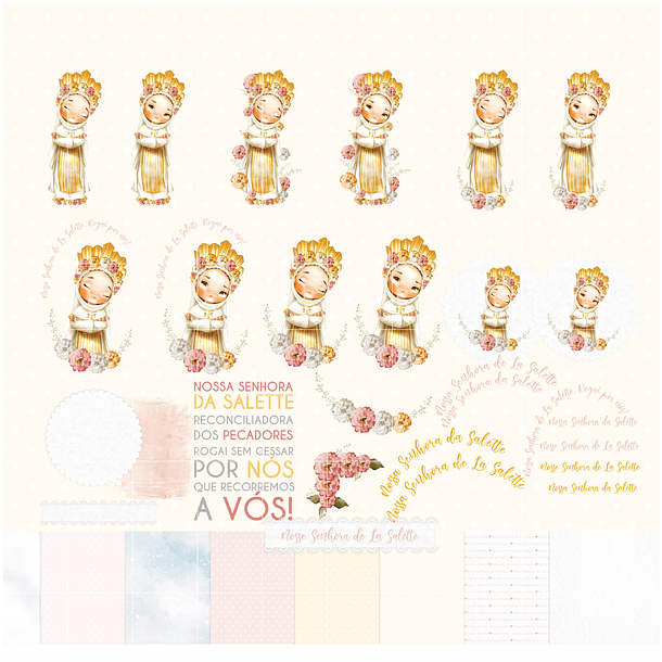 Kit Digital Santinhos Aquarelados V2 em Png  13