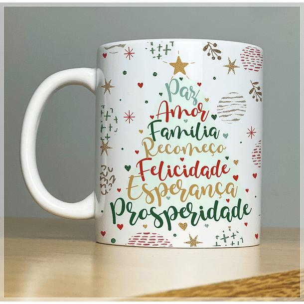 Arte Caneca Paz, Amor, Família, Recomeço, Felicidade, Esperança, Prosperidade Arquivo Png
