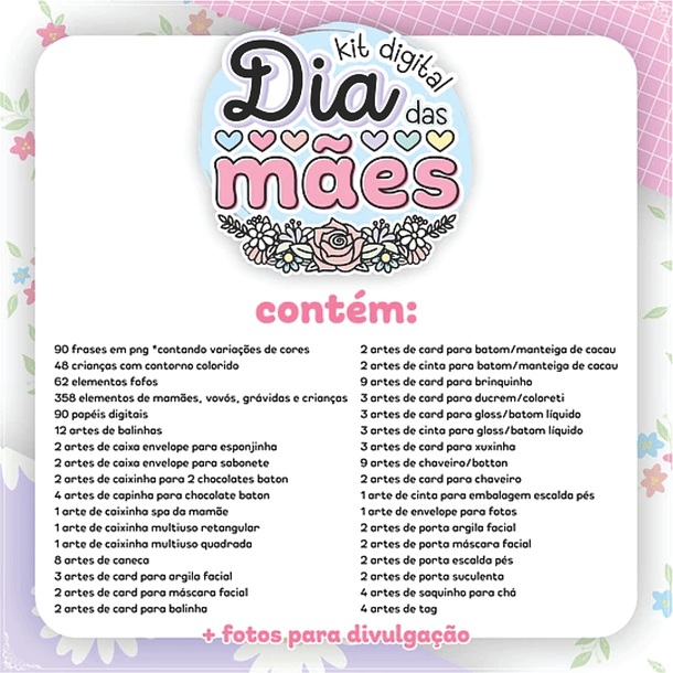 Kit Digital Dia das Mães Completo em Png 2