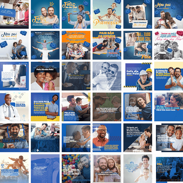 300 Artes Mídias Sociais Dia dos Pais 3.0 Editáveis Photoshop + Png 3