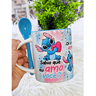 Artes Caneca Sabia que eu amo você? Sabe oque você é? Cê é meu amor, Minha vida Stitch Arquivo em Jpg 1