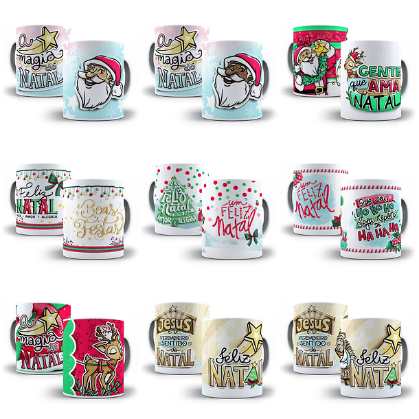 140 Artes para Caneca Natal Papai Noel Frases Arquivo em Jpg 9