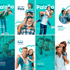 20 Artes Mídias Sociais Dia dos Pais Editáveis 2.0 Photoshop + Png