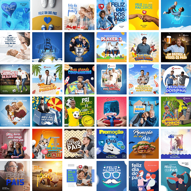 300 Artes Mídias Sociais Dia dos Pais 3.0 Editáveis Photoshop + Png 5