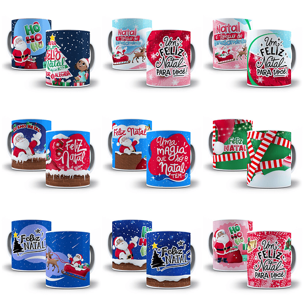 140 Artes para Caneca Natal Papai Noel Frases Arquivo em Jpg 13