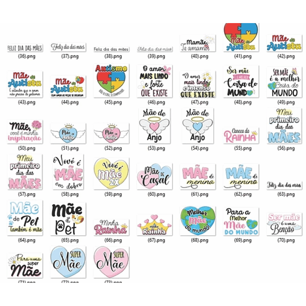 Kit Digital Dia das Mães em Png 3
