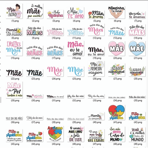 Kit Digital Dia das Mães em Png 4