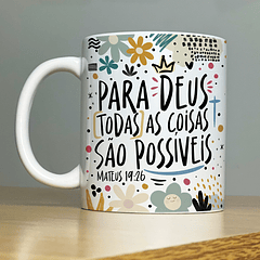 Arte Caneca Para Deus Todas As coisas São Possíveis Motivacional Arquivo Png