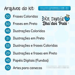 Kit Digital Dia dos Pais Lt15 Frases Artes Arquivos Png