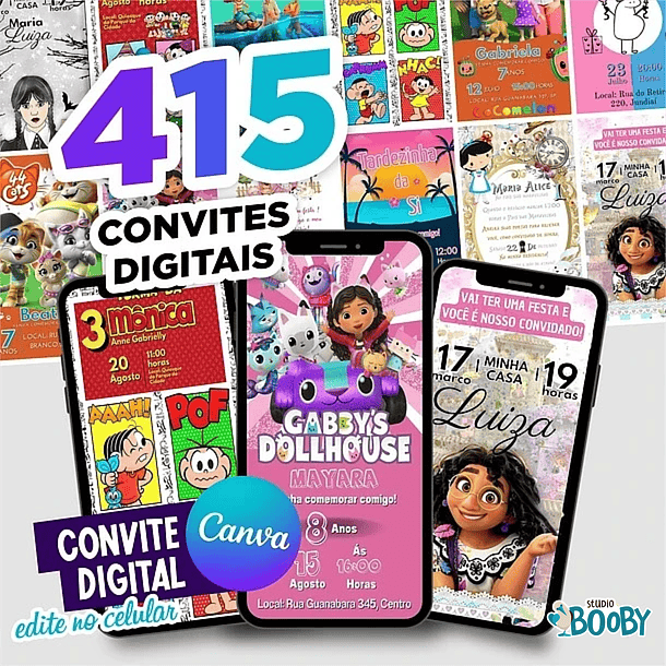 Pack Canva Convites Digitais Lucrativos 5.0 Templates Editáveis 415 Artes 1