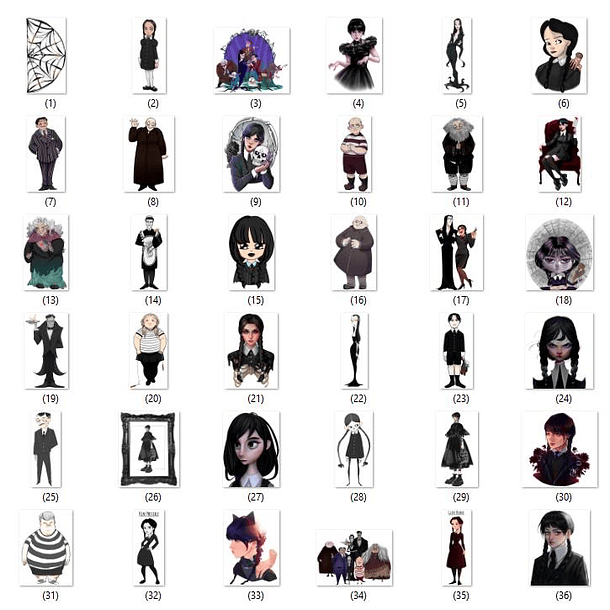 Kit Digital Wandinha Jenna Ortega Novo Arquivo Png  6