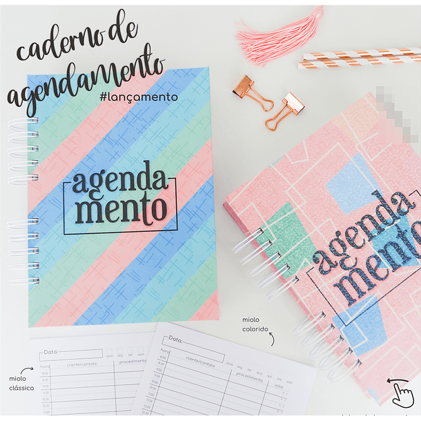 Artes para Caderno de Agendamentos Arquivo em Pdf 1