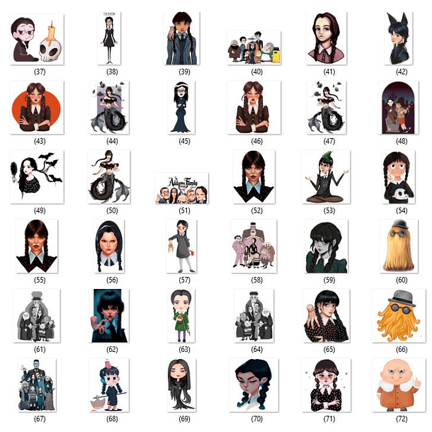 Kit Digital Wandinha Jenna Ortega Novo Arquivo Png  7