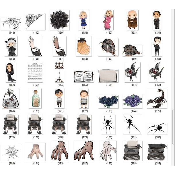 Kit Digital Wandinha Jenna Ortega Novo Arquivo Png  9