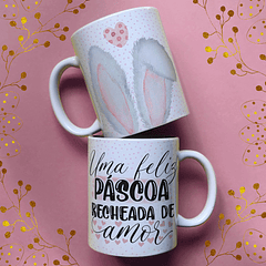 Arte Caneca Uma Feliz Páscoa Recheada de Amor Arquivo Png